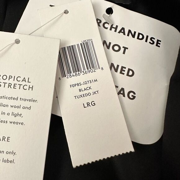 Eileen Fisher Black Tuxedo Jacket -Tropical Bi stretch Wool Blend size Large NEW - Picture 7 of 11